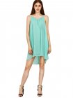 Spaghetti Strap Hollow Shift Neon Mint Green Braces Sun Slip Dresses