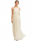 Evening Sleeveless Halterneck Pleated Infinity Maxi Dress