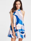 Patchwork Keyhole Back Dress