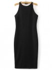 Black Halter Neck Open Back Sheath Dress