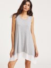 Grey Contrast Asymmetrical Tank Dress