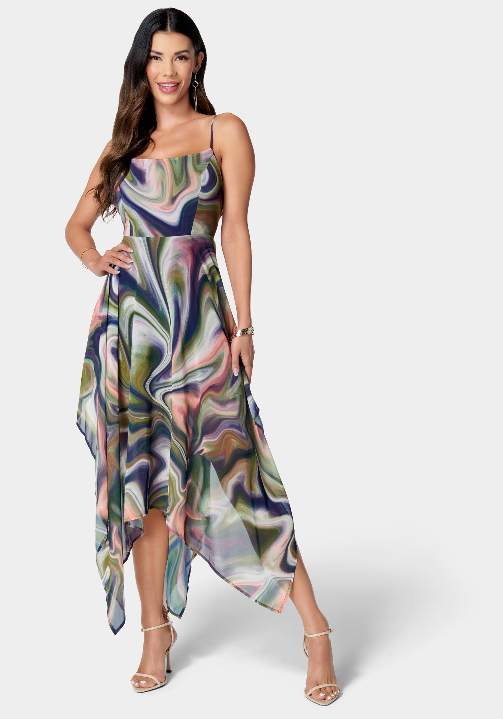 Printed Tie Back Maxi