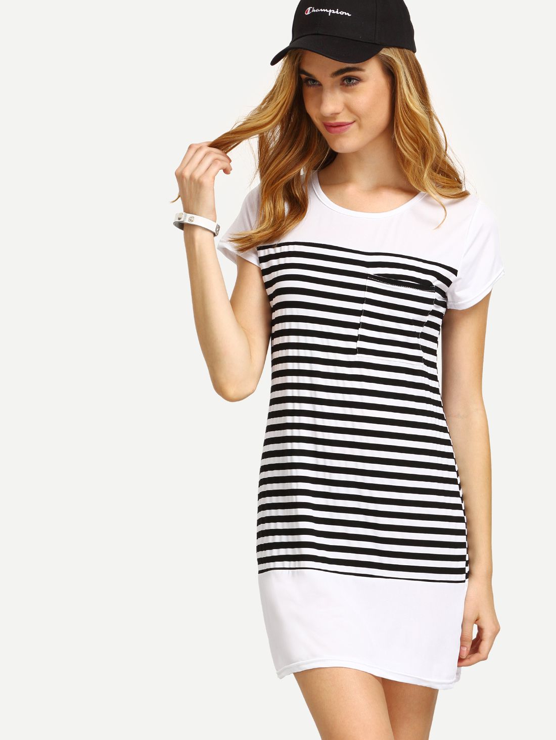 Short Sleeve Striped Dress