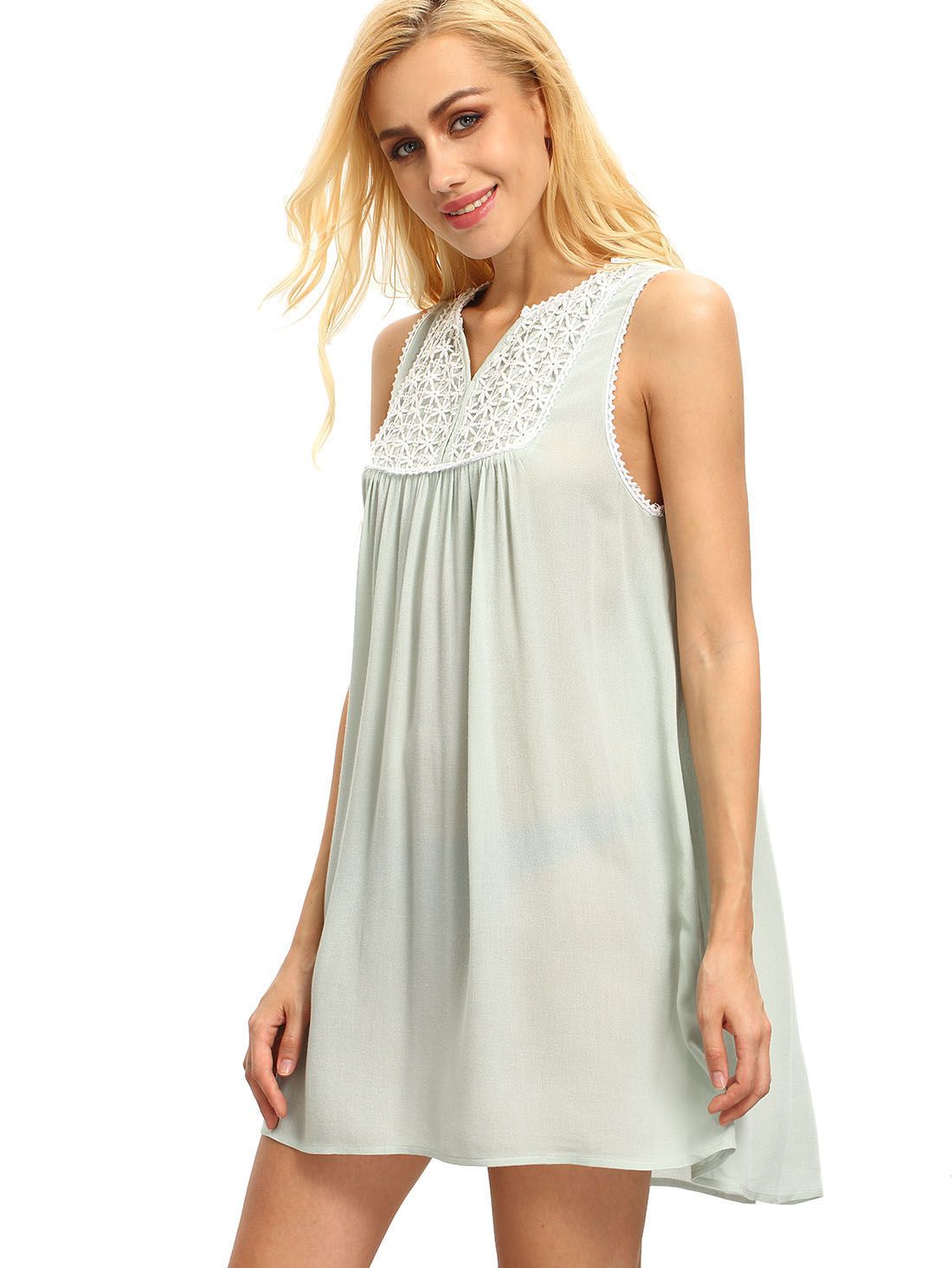 Green House Sleeveless Embroidered Dress