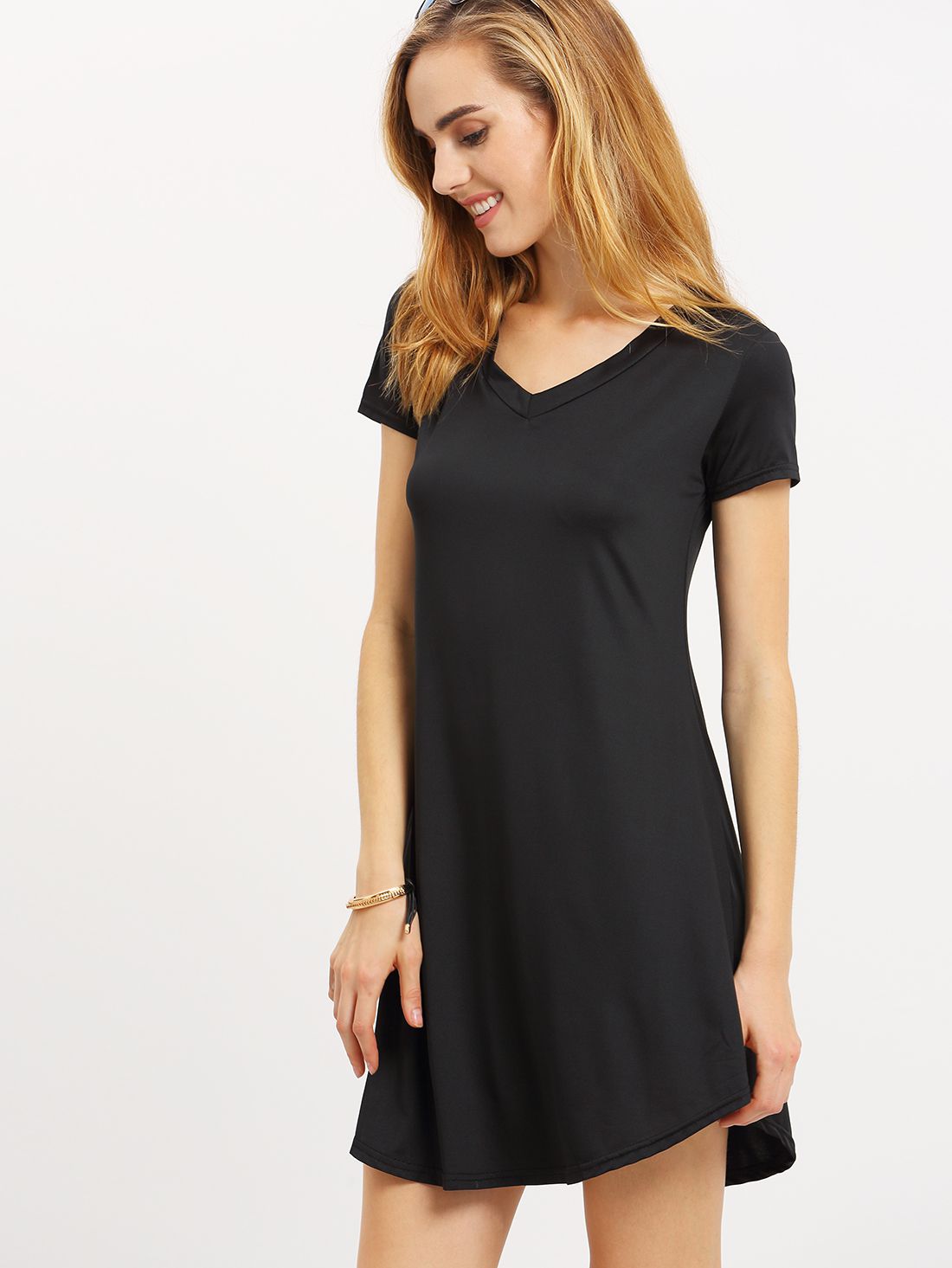 V-Neck Swing Dress