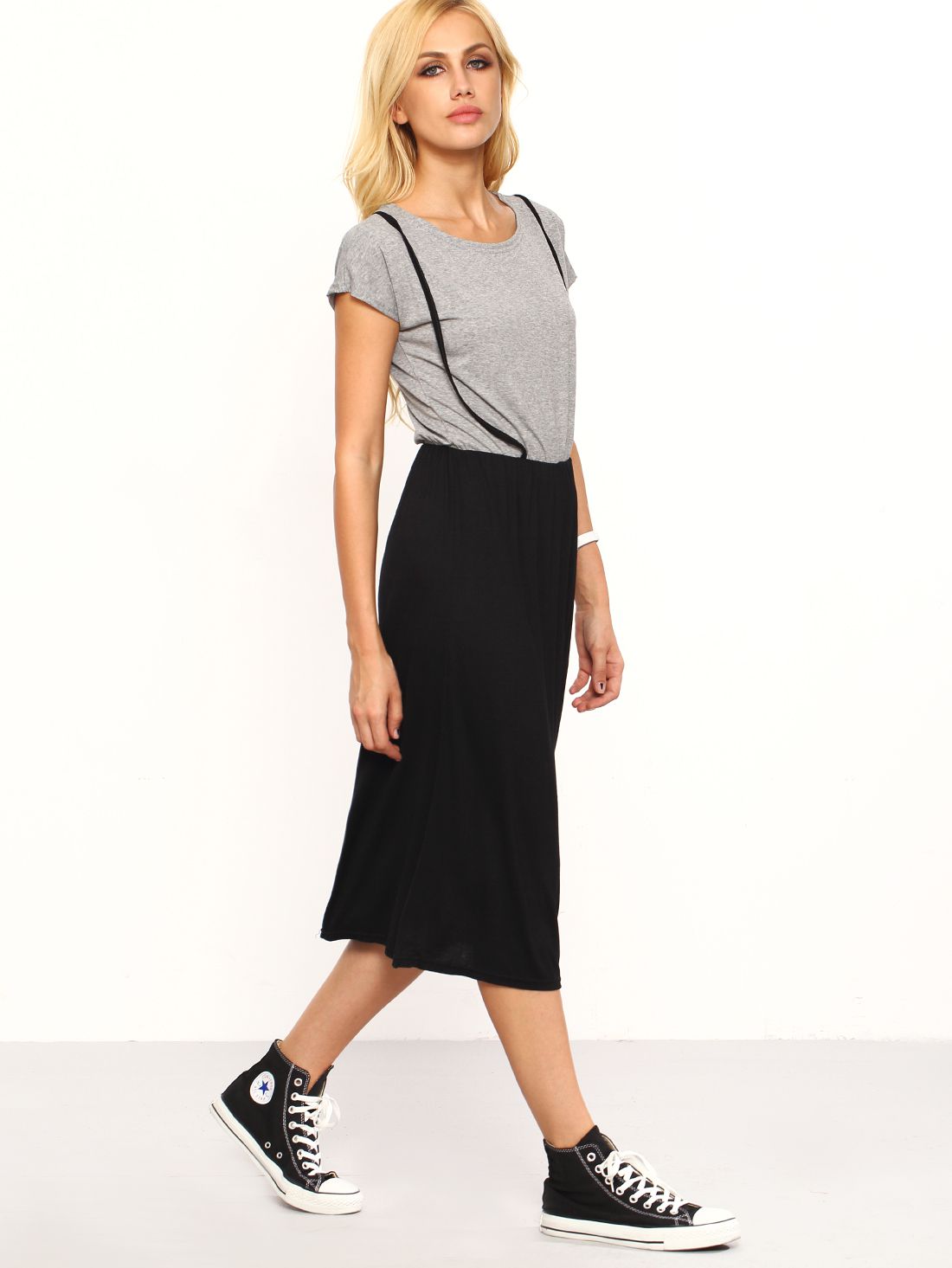 Contrast 2 In 1 Tee Dress